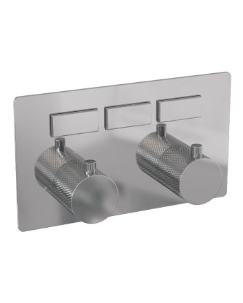 BRAUER Chrome Carving 3-weg inbouwthermostaat met drukknoppen met in- en afbouwdelen chroom