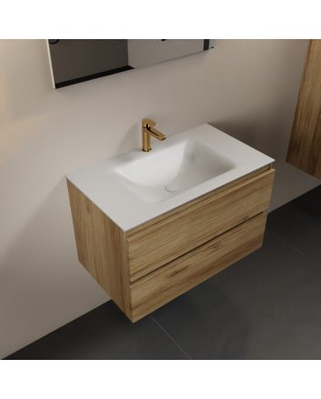 Mondiaz Aivy 80cm badmeubel Chai, wastafel Talc solid surface midden 1 kraangat