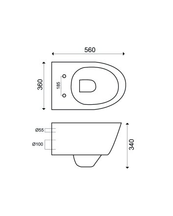 Metro wandcloset met toiletzitting softclose en quick release glans wit