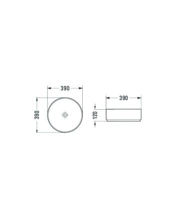 Sani DeLuxe Waskom Keramiek Rond Victoria Color Line incl. clickwaste Mat Jade Groen