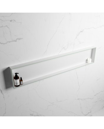 Mondiaz Easy Nis 149,5x29,5cm in solid surface kleur Greey | Talc. 1 vak  geschikt voor in- of opbouw