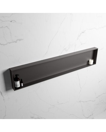 Mondiaz Easy Nis 149,5x29,5cm in solid surface kleur DarkGrey | DarkGrey. 1 vak  geschikt voor in- of opbouw