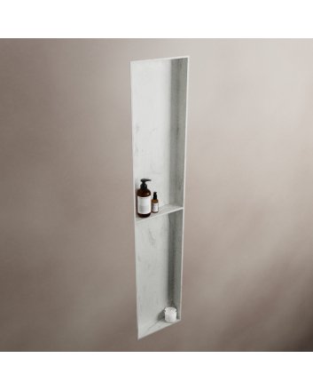 Mondiaz Easy Nis 89,5x29,5cm in solid surface kleur Opalo. 2 vakken geschikt voor in- of opbouw