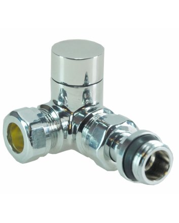 Luxe regelventiel 1/2" x 15 mm (M22) knel, haaks verkeerd, chroom