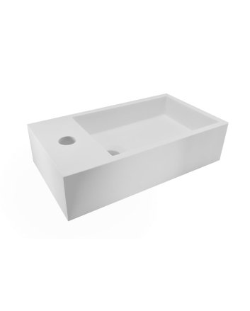Wiesbaden Solid surface fontein links 40 x 22 x 10 cm mat wit