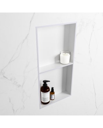 Mondiaz Easy Nis 59,5x29,5cm in solid surface kleur Cale | Talc. 2 vakken geschikt voor in- of opbouw