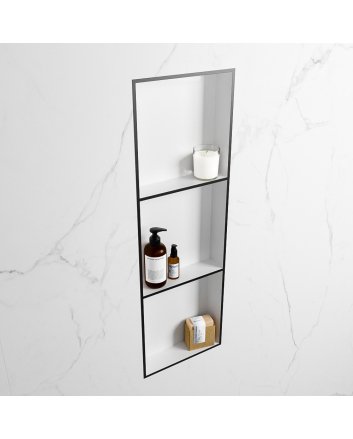 Mondiaz Easy Nis 89,5x29,5cm in solid surface kleur Urban | Talc. 3 vakken  geschikt voor in- of opbouw