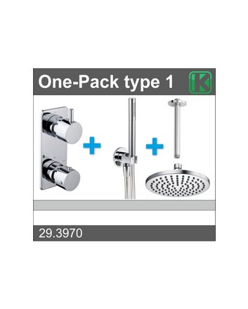 one-pack inbouwthermostaatset type 1 CHR (20cm)