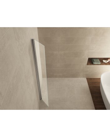 Comfort zijwand draaibaar met muurprofiel 300 x 2000 x 10 mm nano helder glas/chroom