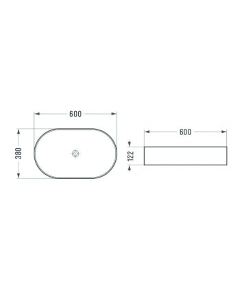 Sani DeLuxe Waskom Keramiek Opus met extra dunne rand Wit