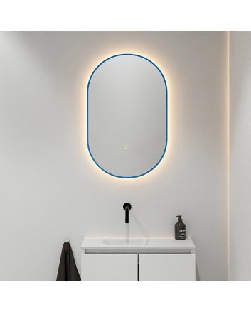 Mondiaz Glow spiegel ovaal 45x90cm Jeans Bewegingssensor LED verlichting rondom