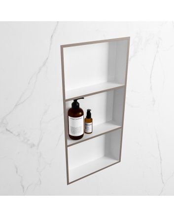 Mondiaz Easy Nis 59,5x29,5cm in solid surface kleur Smoke | Talc. 3 vakken  geschikt voor in- of opbouw