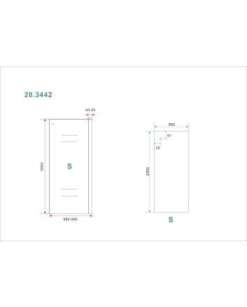 Side zijwand voor Puerta en Slide nisdeur 1000 x 2000 x 8 mm nano helder glas/chroom
