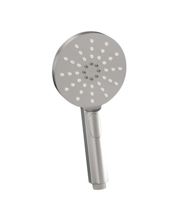 BRAUER Brushed Carving thermostatische inbouw badkraan met drukknoppen SET 04 met badvulcombinatie en 3-standen handdouche en doucheslang en wandaansluitbocht RVS geborsteld PVD
