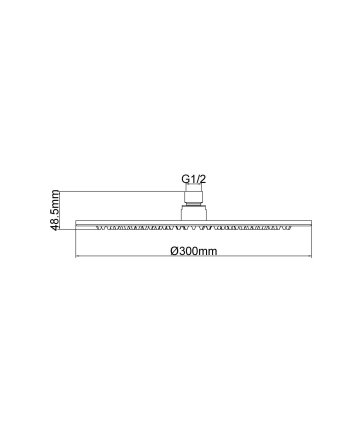 Caral hoofddouche rond 30 x 0,8 cm geborsteld brons koper