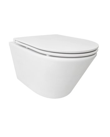Vesta Tornado flush wandcloset rimless met Flatline toiletzitting softclose en quick release mat wit