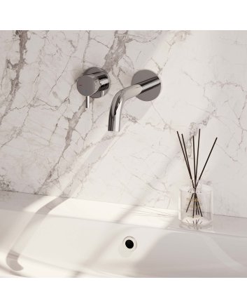 BRAUER Chrome Edition inbouw wastafelmengkraan met gebogen uitloop en rozetten model B2 chroom