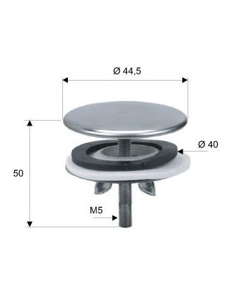 RVS kraangatstop chroom 40mm