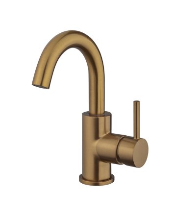 Caral opbouw wastafelkraan met draaibare uitloop geborsteld brons koper