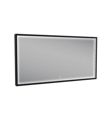 Avi spiegel rechthoek met LED, dimbaar en spiegelverwarming 120 x 60 cm mat zwart
