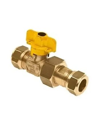 Bonfix Gaskogelkraan geel 1" x 1"