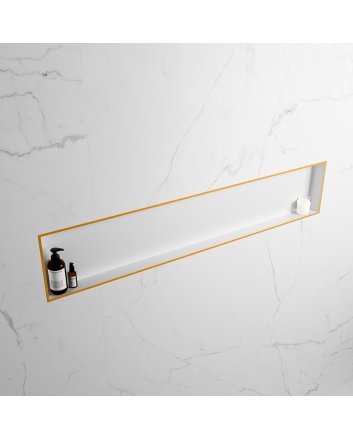 Mondiaz Easy Nis 149,5x29,5cm in solid surface kleur Ocher | Talc. 1 vak  geschikt voor in- of opbouw