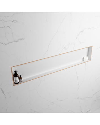 Mondiaz Easy Nis 149,5x29,5cm in solid surface kleur Rosee | Talc. 1 vak  geschikt voor in- of opbouw