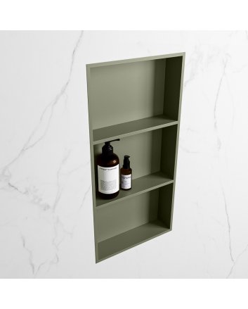 Mondiaz Easy Nis 59,5x29,5cm in solid surface kleur Army | Army. 3 vakken  geschikt voor in- of opbouw