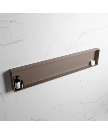 Mondiaz Easy Nis 149,5x29,5cm in solid surface kleur Smoke | Smoke. 1 vak  geschikt voor in- of opbouw