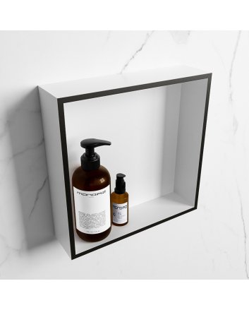 Mondiaz Easy Nis 29,5x29,5cm in solid surface kleur Urban | Talc. 1 vak geschikt voor in- of opbouw