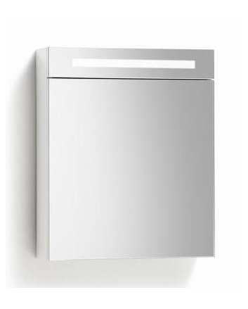 Sani DeLuxe Spiegelkast met LED verlichting incl. opbouw stopcontact schakelaar 60 Hoogglans Wit, rechterkant scharnier