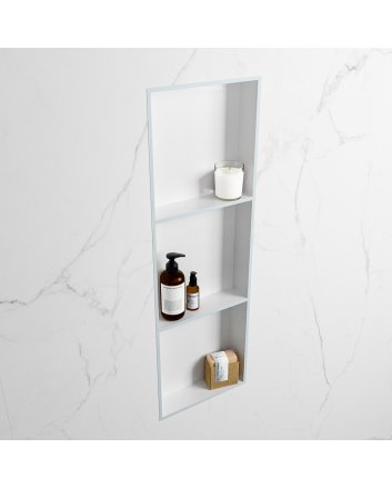 Mondiaz Easy Nis 89,5x29,5cm in solid surface kleur Clay | Talc. 3 vakken  geschikt voor in- of opbouw