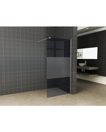 Slim glasplaat 1000 x 2000 x 8 mm nano rookglas met melkglas middenband