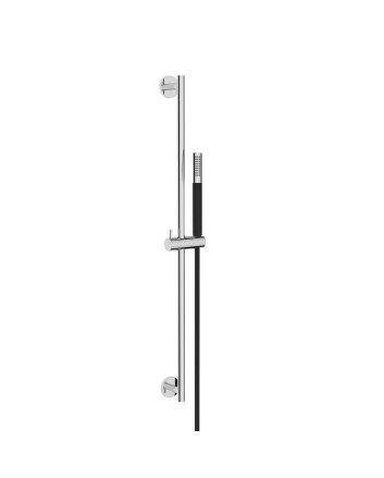 UniMatch glijstangset compleet met staafhanddouche 1 stand chroom/mat zwart