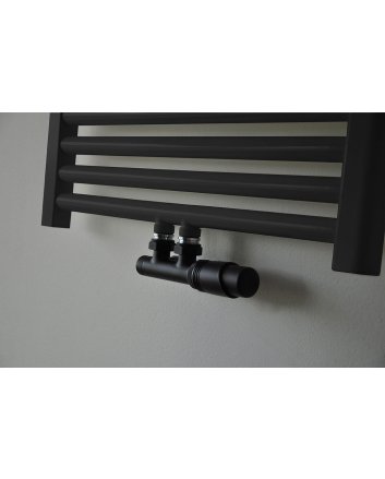 Riko Set thermostatisch onderblok, haaks-rechts, mat zwart