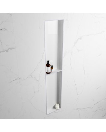 Mondiaz Easy Nis 89,5x29,5cm in solid surface kleur Cale | Talc. 2 vakken geschikt voor in- of opbouw