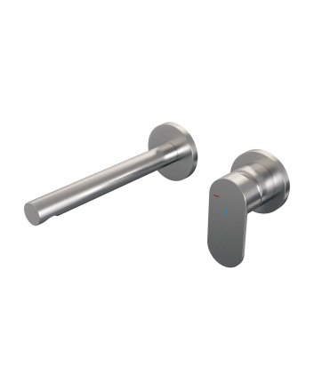 BRAUER Brushed Edition inbouw wastafelmengkraan met rechte uitloop en rozetten model C1 RVS geborsteld PVD