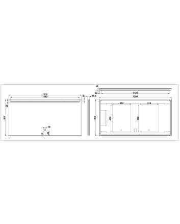 Ambi one spiegel rechthoek met LED, dimbaar en spiegelverwarming 120 x 60 cm