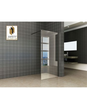 Graffic inloopdouche 900 x 2000 x 10 mm nano safety glass folie helder glas/mat zwart