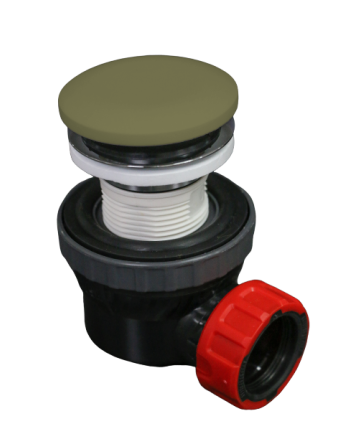 Mondiaz Ruimte besparende click sifon 6,7cm hoog solid surface rond army