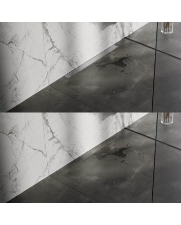 BRAUER Douchegoot met multifunctioneel rooster en flens voor wandmontage 7 x 80 RVS geborsteld