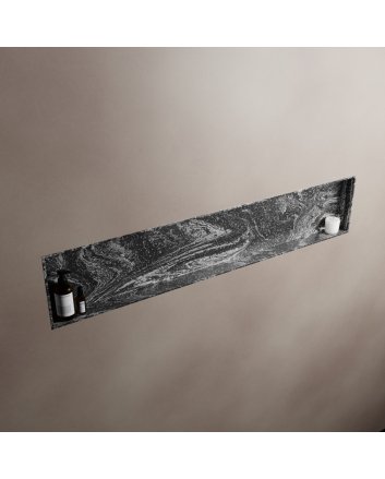 Mondiaz Easy Nis 149,5x29,5cm in solid surface kleur Lava. 1 vak  geschikt voor in- of opbouw