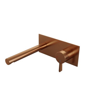 BRAUER Copper Edition inbouw wastafelmengkraan met rechte uitloop en afdekplaat model E1 koper geborsteld PVD