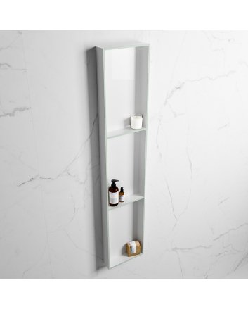 Mondiaz Easy Nis 149,5x29,5cm in solid surface kleur Greey | Talc. 3 vakken  geschikt voor in- of opbouw