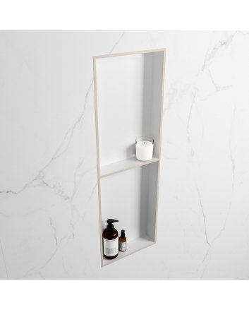 Mondiaz Easy Nis 149,5x29,5cm in solid surface kleur Linen | Talc. 2 vakken geschikt voor in- of opbouw