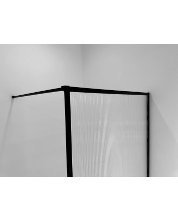 Square inloopdouche 1000x2000 8mm nano geribbeld helder glas/mat zwart