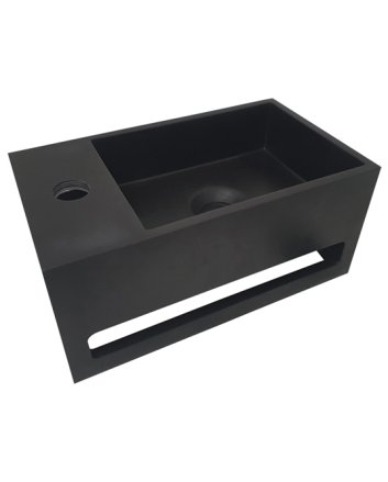 Wiesbaden Julia fontein links Solid surface 35 x 20 x 16 cm mat zwart