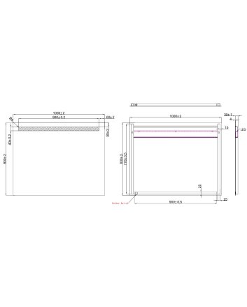 Tigris spiegel rechthoek met LED 100 x 80 cm