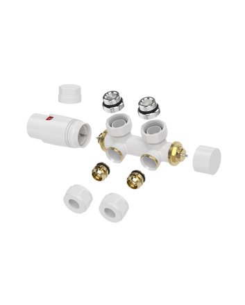 Riko Set thermostatisch onderblok, haaks links/rechts, glanzend wit