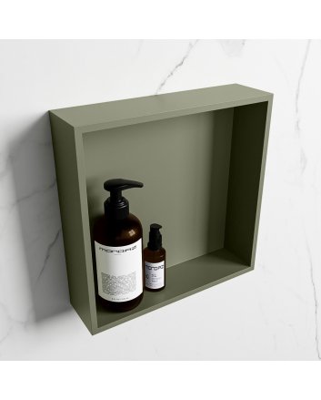 Mondiaz Easy Nis 29,5x29,5cm in solid surface kleur Army | Army. 1 vak  geschikt voor in- of opbouw